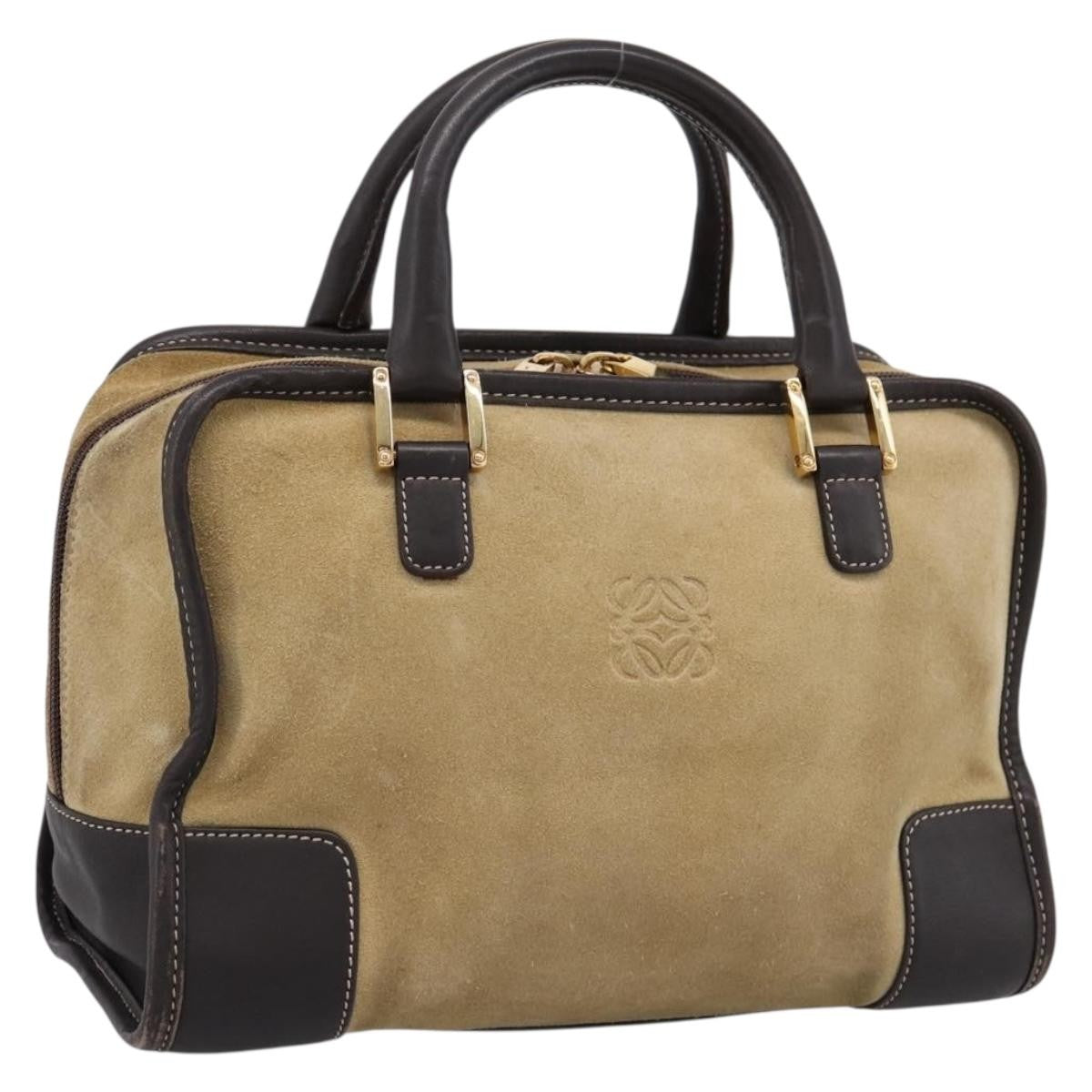Loewe Amazona Suede Beige Suede Handbag (Pre-Owned)
