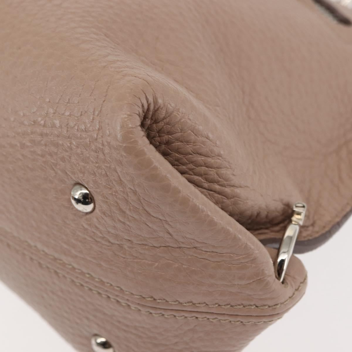 Salvatore Ferragamo Sofia Satchel Grainy Leather Beige Leather Handbag (Pre-Owned)
