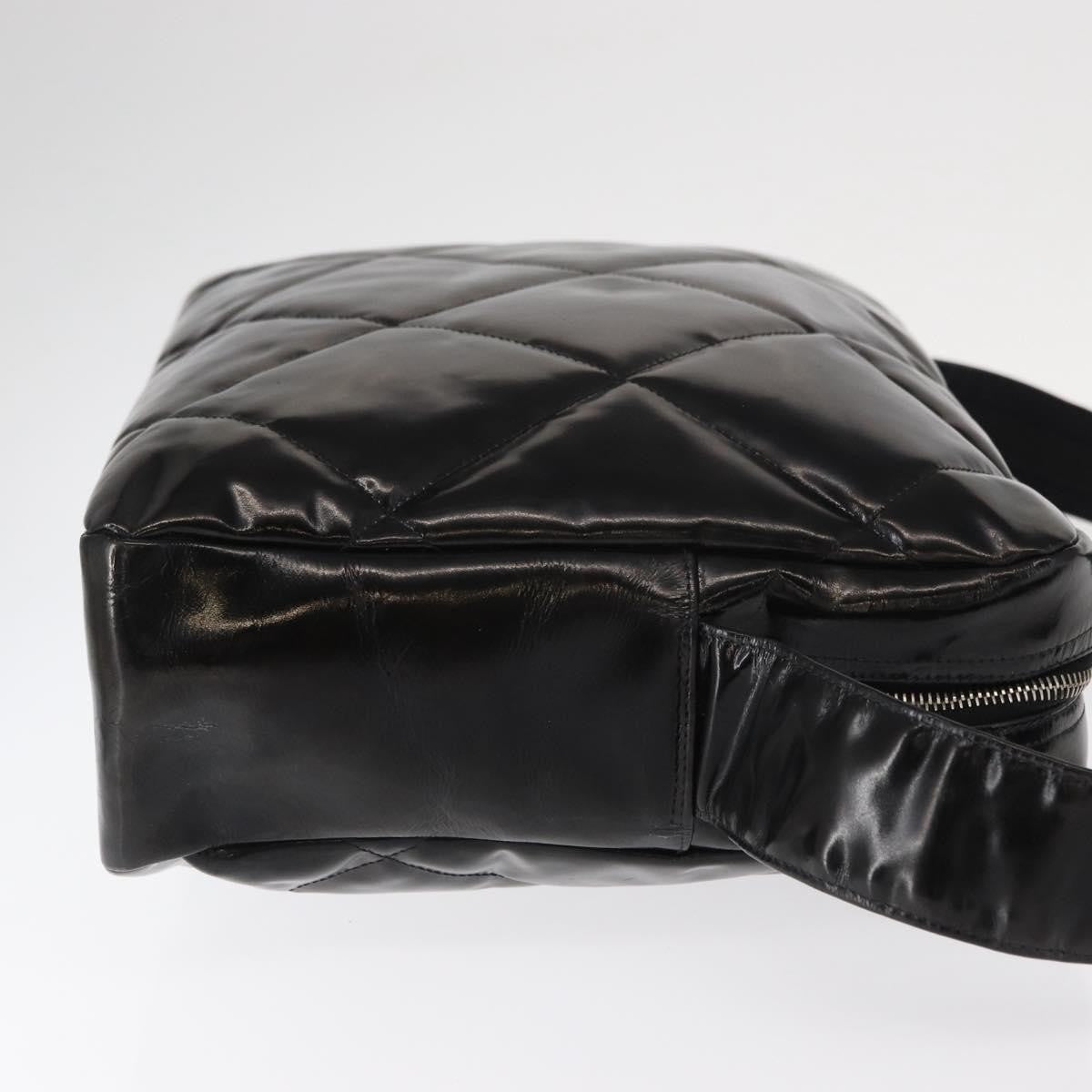 Chanel Vintage Enamel Black Patent_Leather Shoulder Bag Bag (Pre-Owned)