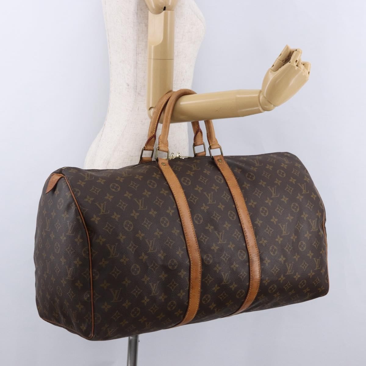 Louis Vuitton Keepall Monogram Canvas Brown Canvas Travel Bag Bag (Pre-Owned)