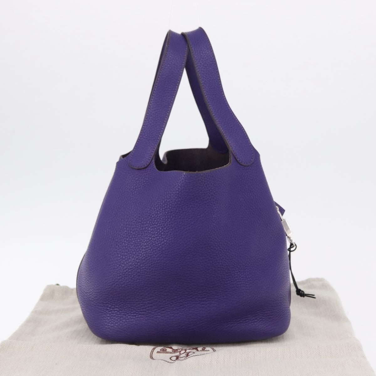 Hermes Picotin Lock Clemence Purple Leather Handbag (Pre-Owned)