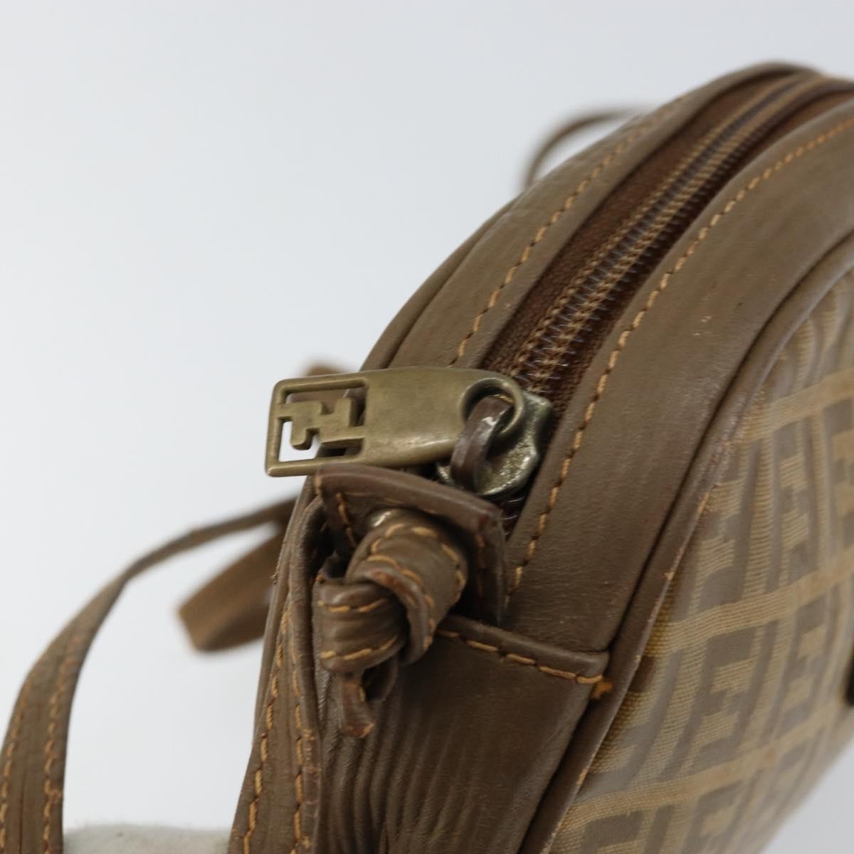 Fendi Zucchino Canvas Beige Canvas Shoulder Bag Bag (Pre-Owned)