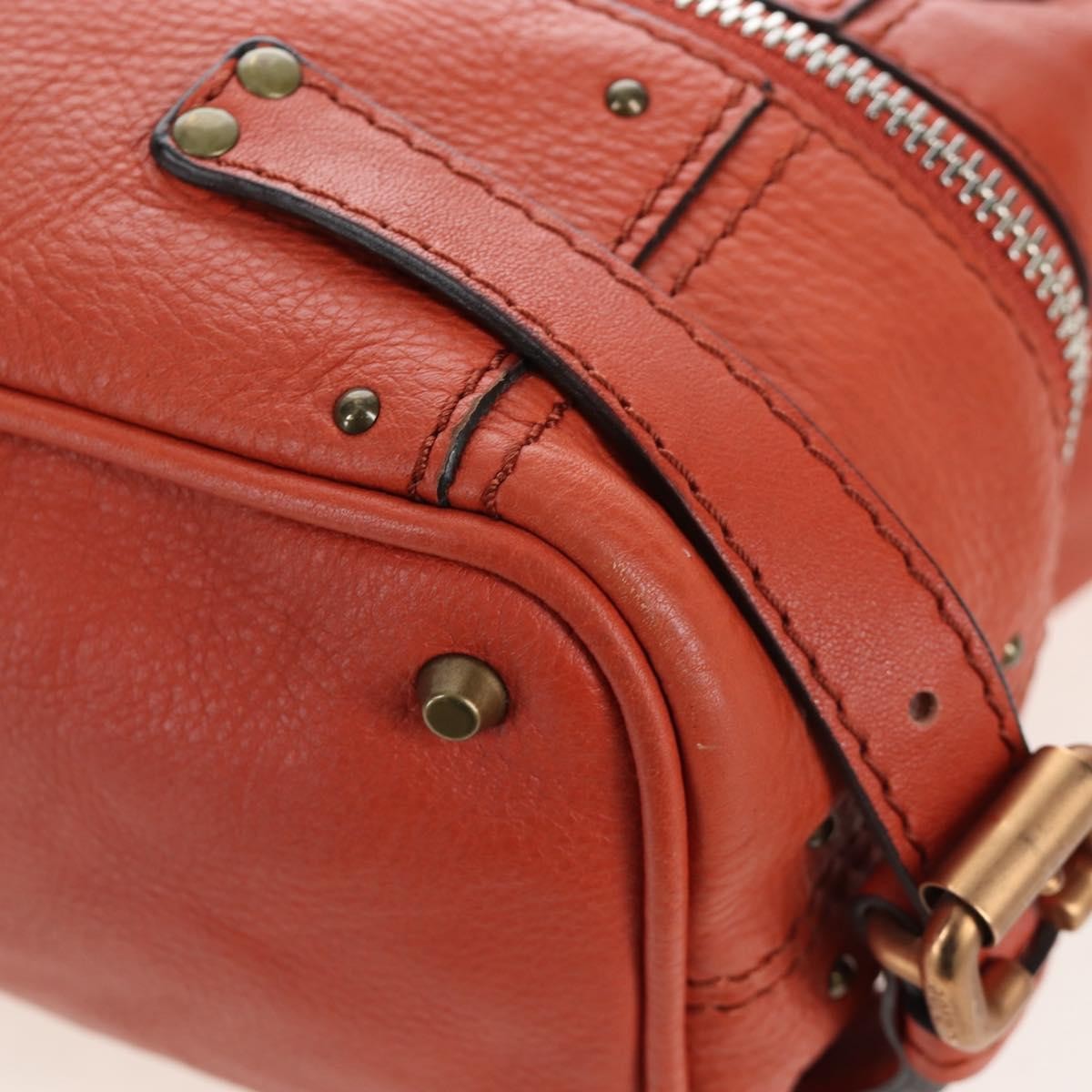 Chloe Paddington Leather Orange Leather Tote Bag Bag (Pre-Owned)