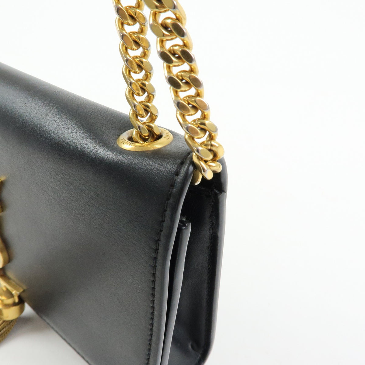 Saint Laurent Classic Monogram Tassel Leather Black Leather Crossbody Bag Bag (Pre-Owned)