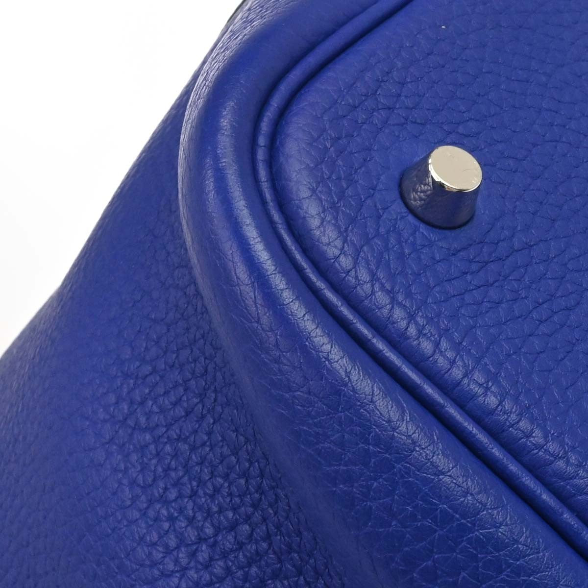 Hermes Picotin Lock Clemence Blue Leather Handbag (Pre-Owned)