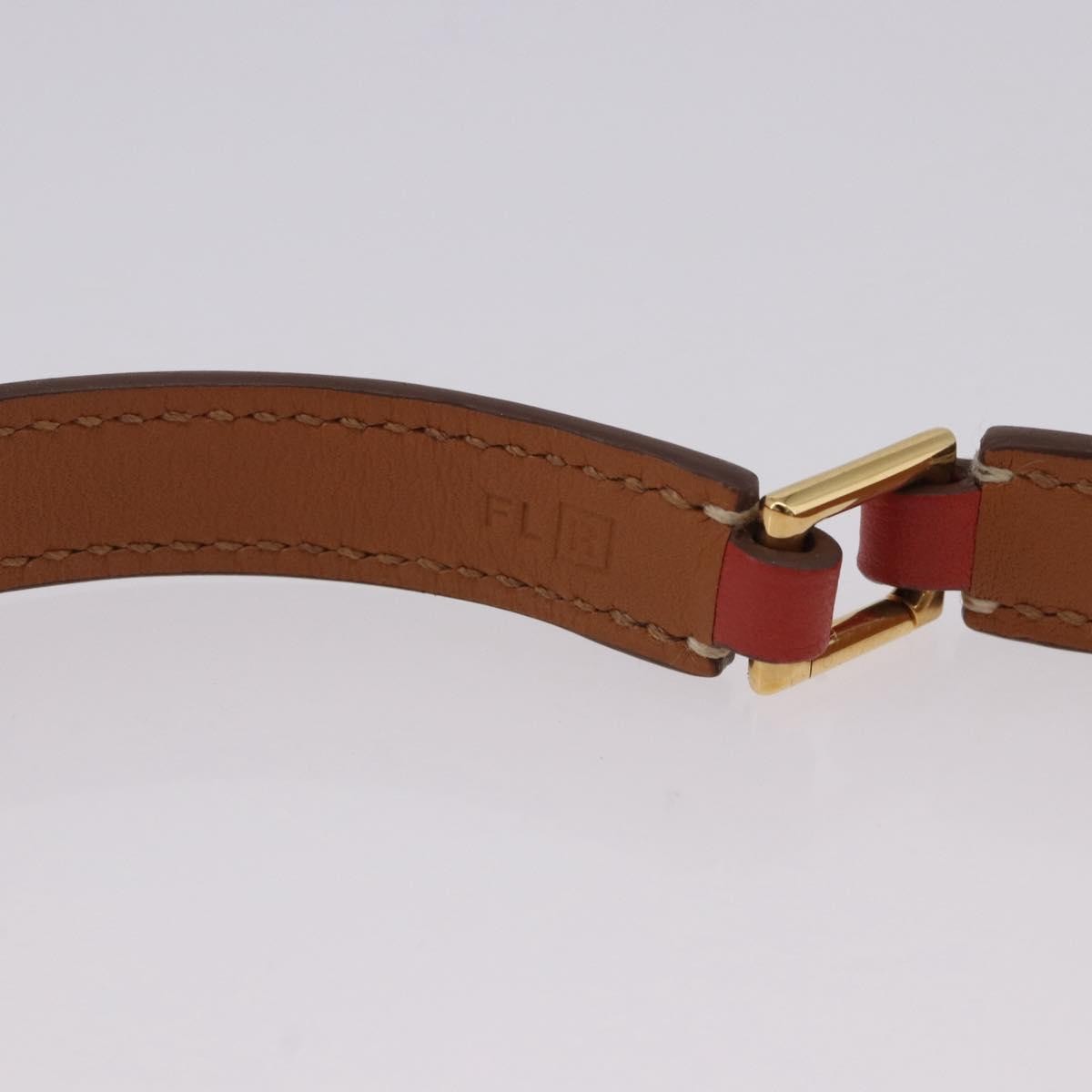 Hermes Rivale Double Tour Leather Red Leather Bracelet Jewelry (Pre-Owned)