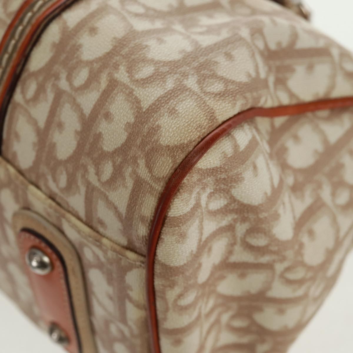 Christian Dior Vintage Trotter Romantique Boston Diorissimo Coated Canvas Beige Canvas Handbag (Pre-Owned)