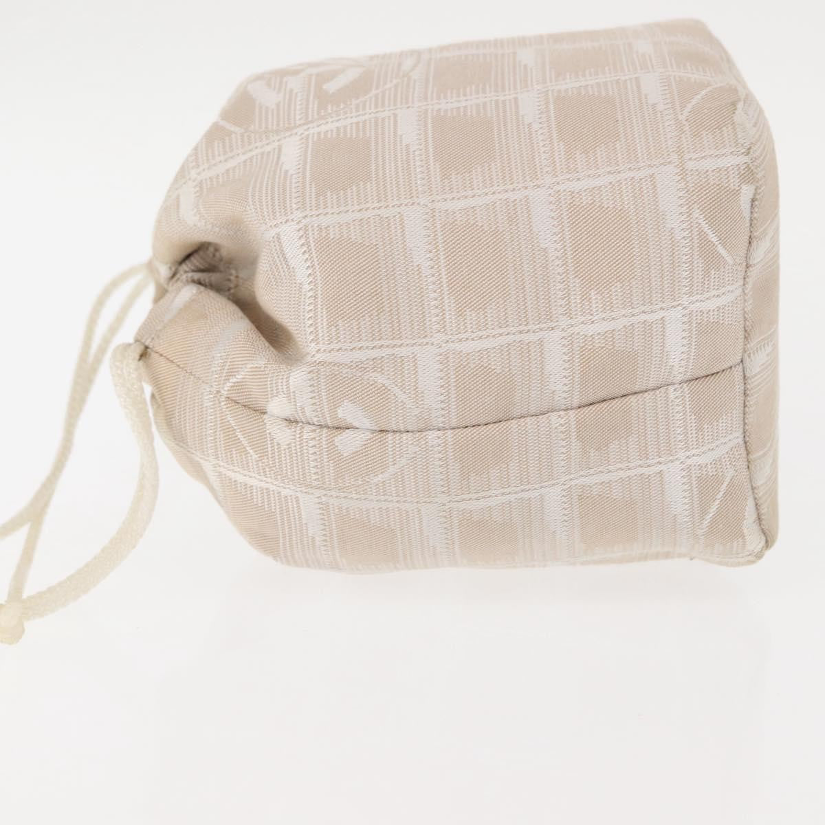 Chanel Travel Line Nylon Beige Nylon Backpack Bag (Pre-Owned)