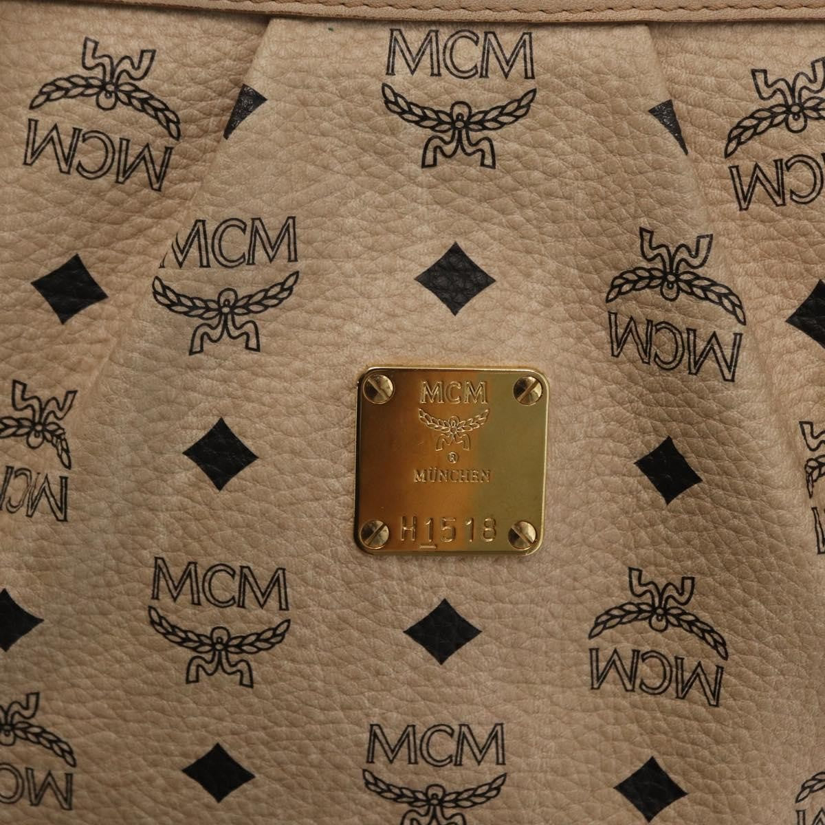 MCM Vintage Visetos Canvas Beige Pvc Tote Bag Bag (Pre-Owned)