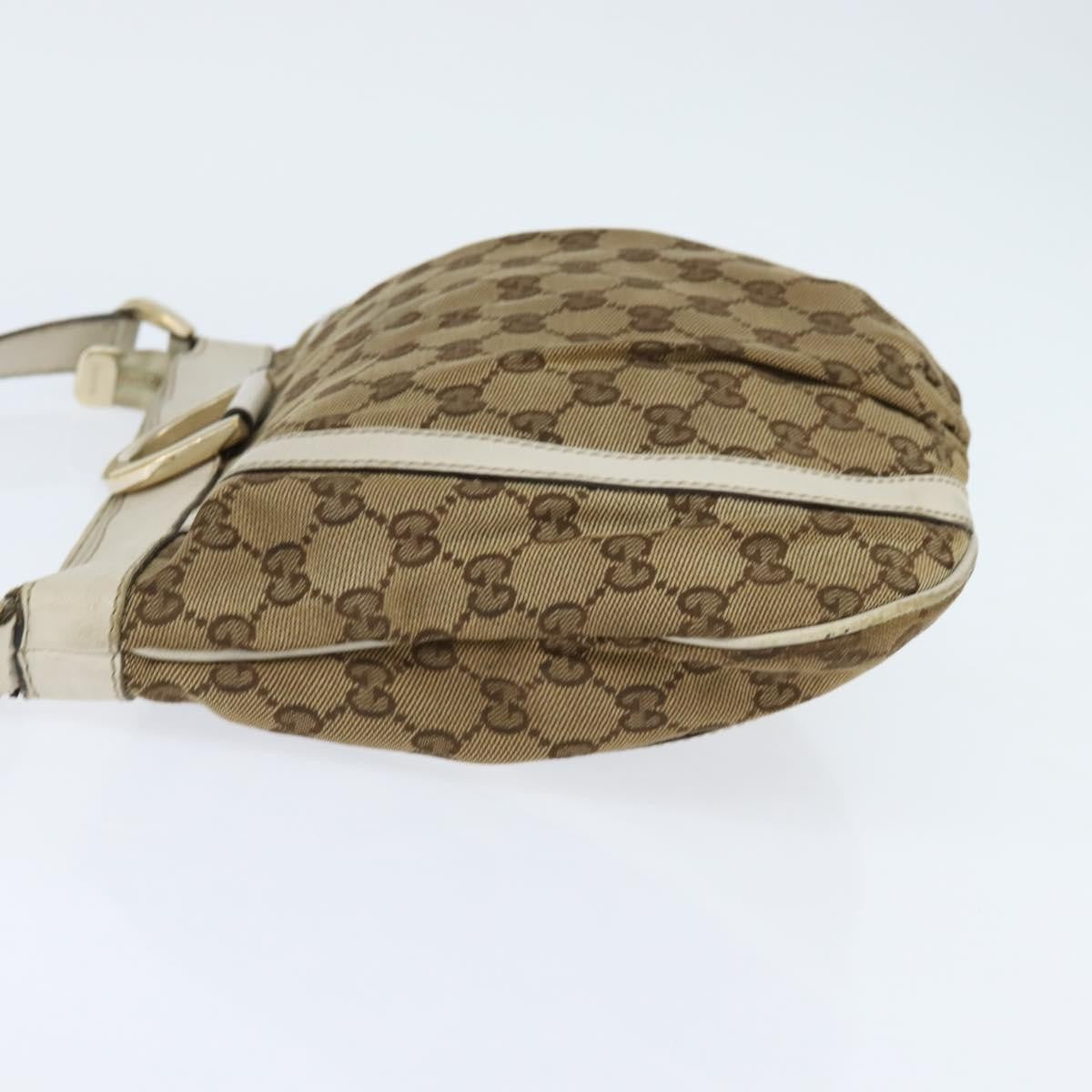 Gucci D Ring Messenger Gg Canvas And Leather Beige Canvas Shoulder Bag Bag (Pre-Owned)