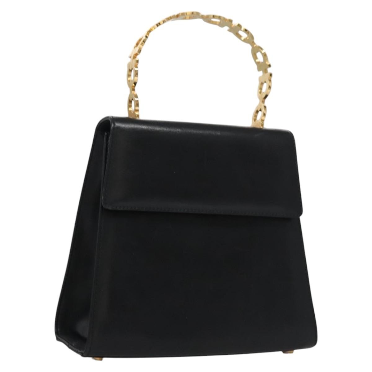 Salvatore Ferragamo Convertible Top Handle Leather Black Leather Handbag (Pre-Owned)