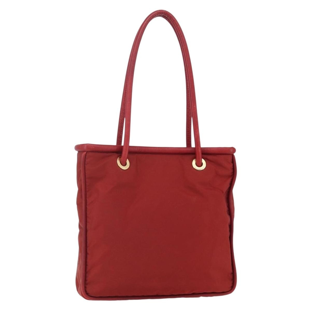 Celine Tote Nylon Red Nylon Tote Bag Bag (Pre-Owned)