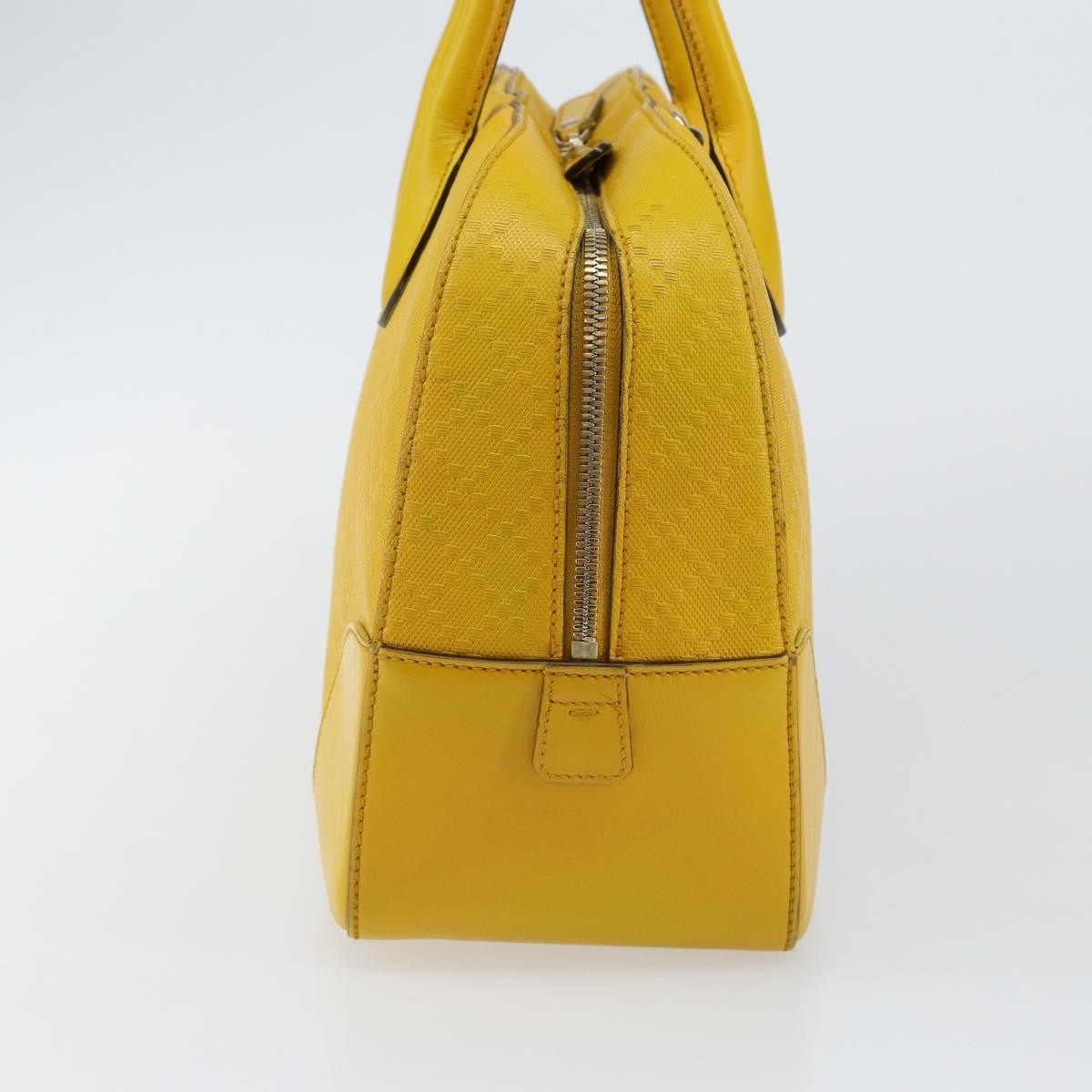 Gucci Bright Top Handle Diamante Leather Yellow Leather Handbag (Pre-Owned)
