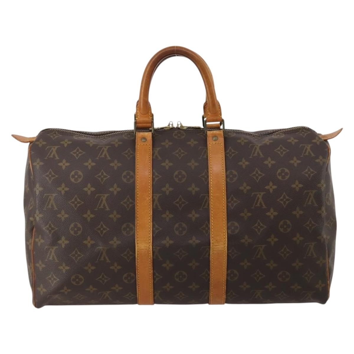 Louis Vuitton Keepall Monogram Brown Canvas Travel Bag Bag (Pre-Owned)