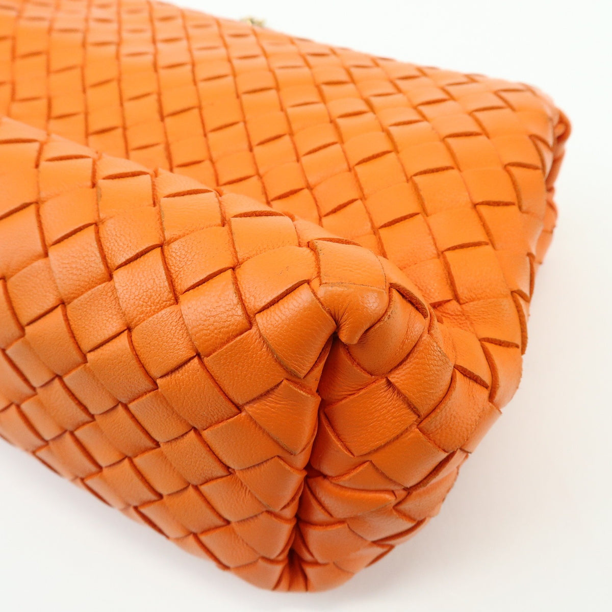 Bottega Veneta Olimpia Intrecciato Nappa Orange Leather Crossbody Bag Bag (Pre-Owned)
