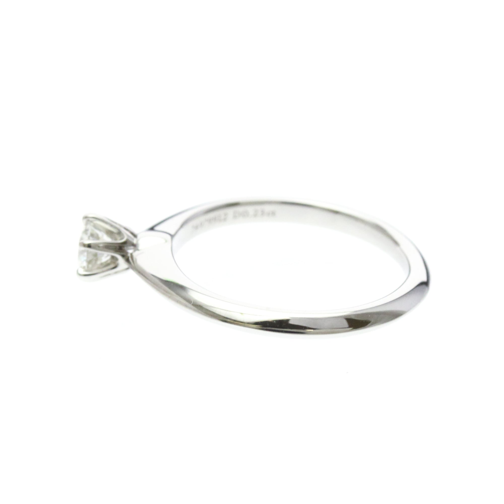 Tiffany & Co. Tiffany Setting Solitaire Platinum With Rbc Diamond H/Vs1 Clear Platinum Ring Jewelry (Pre-Owned)