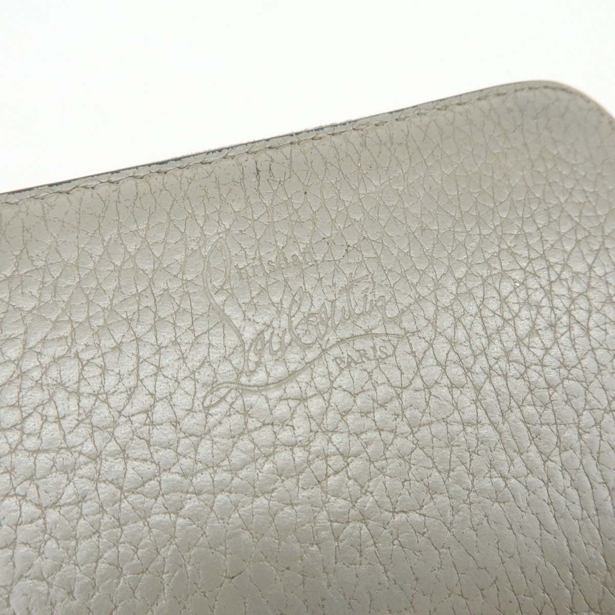 Christian Louboutin Panettone Coin Purse Spiked Leather Beige Leather Wallets Accessory (Pre-Owned)