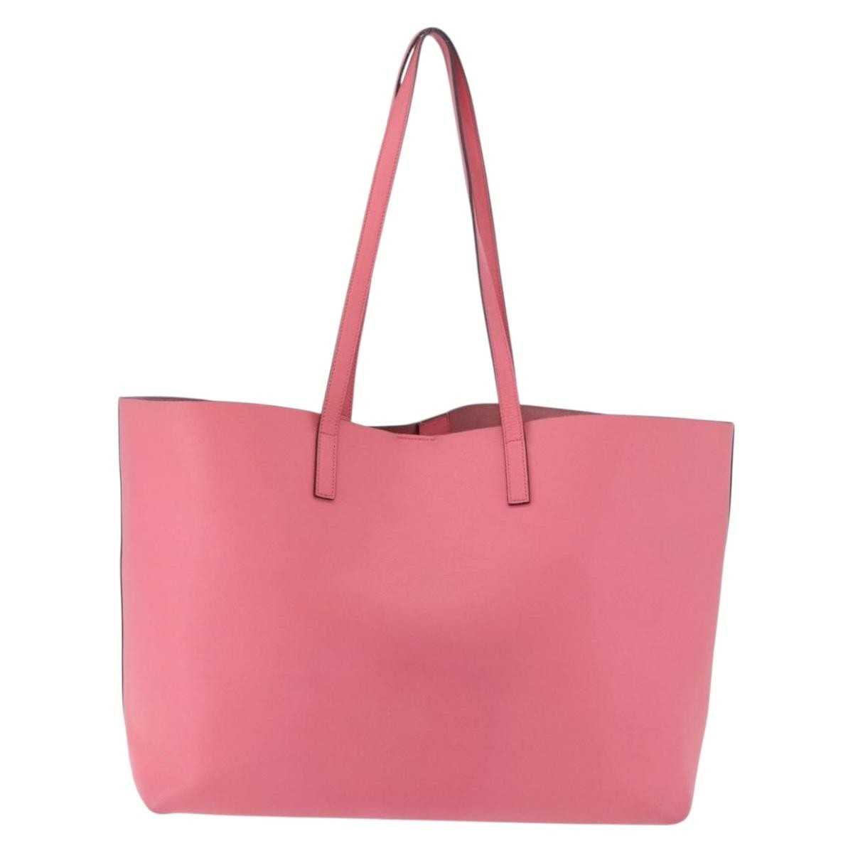 Saint Laurent Shopper Leather Pink Leather Tote Bag Bag (Pre-Owned)