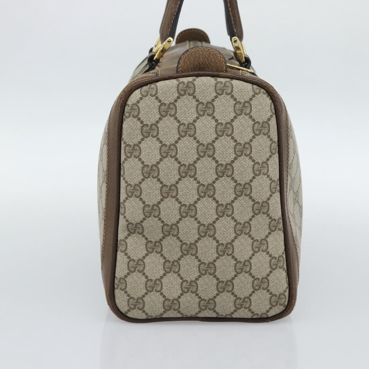 Gucci Vintage Web Boston Gg Coated Canvas Beige Canvas Handbag (Pre-Owned)