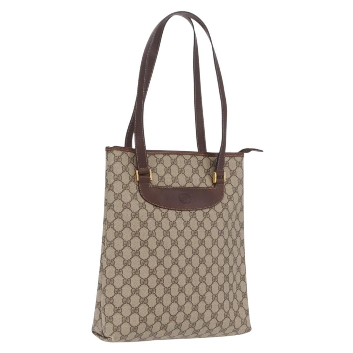 Gucci Vertical Tote Gg Canvas Beige Canvas Tote Bag Bag (Pre-Owned)