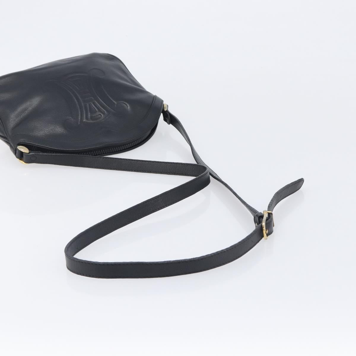 Gucci Shoulder Leather Black Leather Shoulder Bag Bag (Pre-Owned)