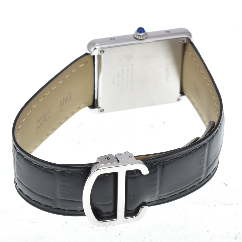 Cartier Tank Solo Quartz Stainless Steel And Leather Watch (Pre-Owned)