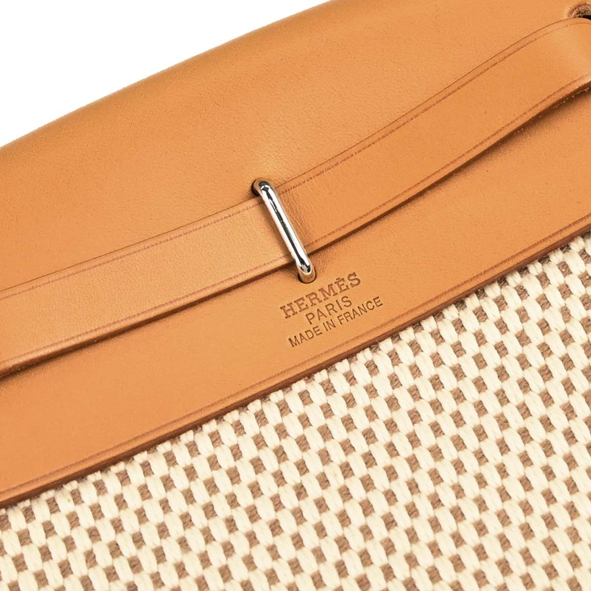 Hermes Herbag Toile And Leather Beige Canvas Handbag (Pre-Owned)