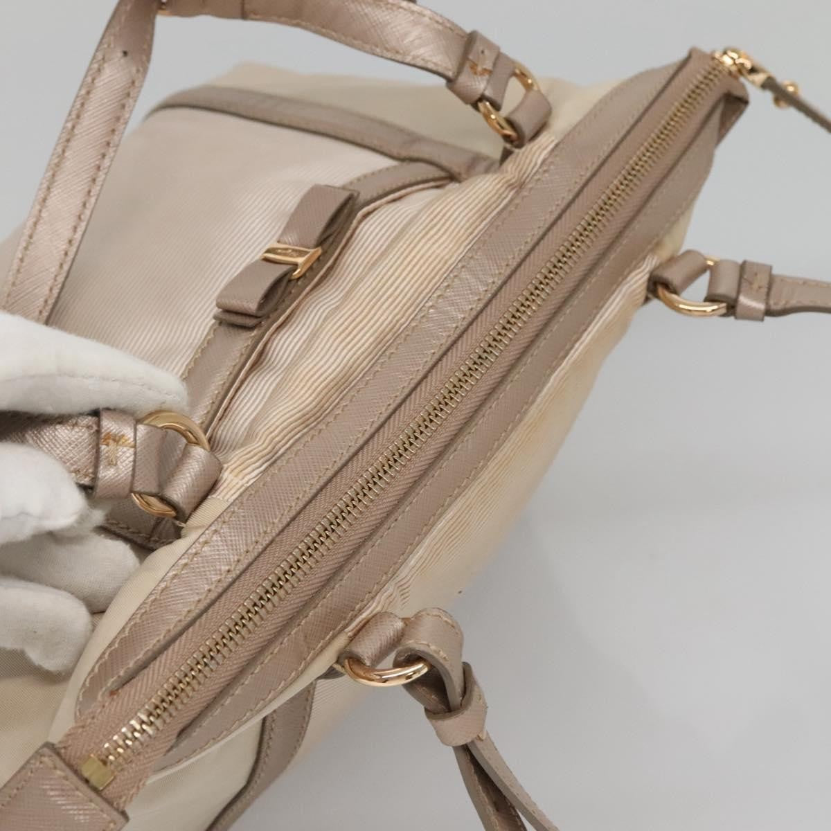 Salvatore Ferragamo Vala Nylon Beige Nylon Handbag (Pre-Owned)