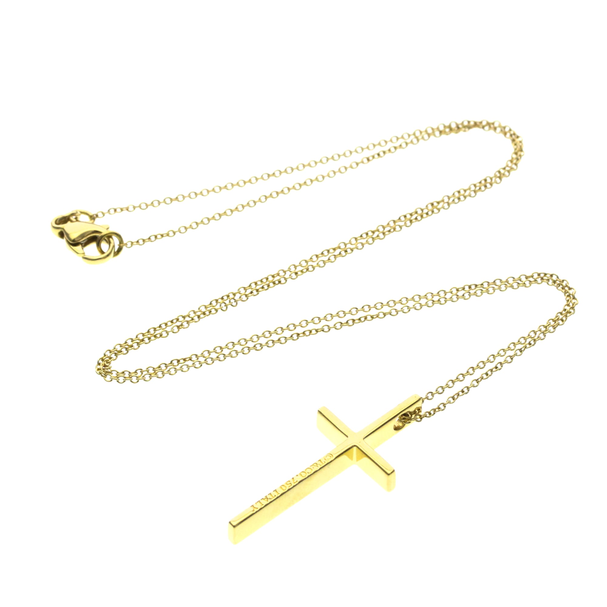 Tiffany & Co. Cross Pendant 18K Yellow Gold Gold Yellow_Gold Necklace Jewelry (Pre-Owned)