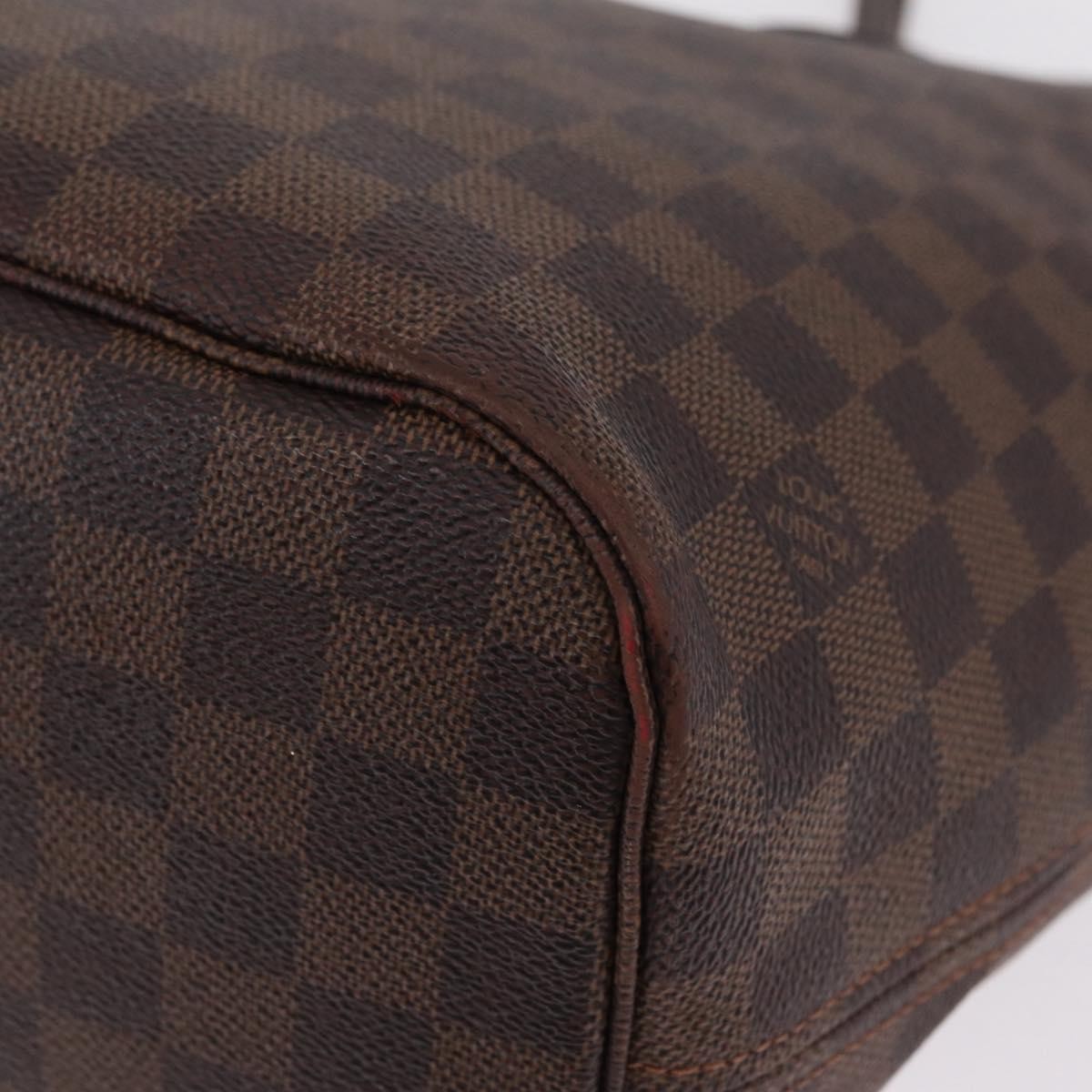 Louis Vuitton Neverfull Damier Ebene Brown Canvas Tote Bag Bag (Pre-Owned)