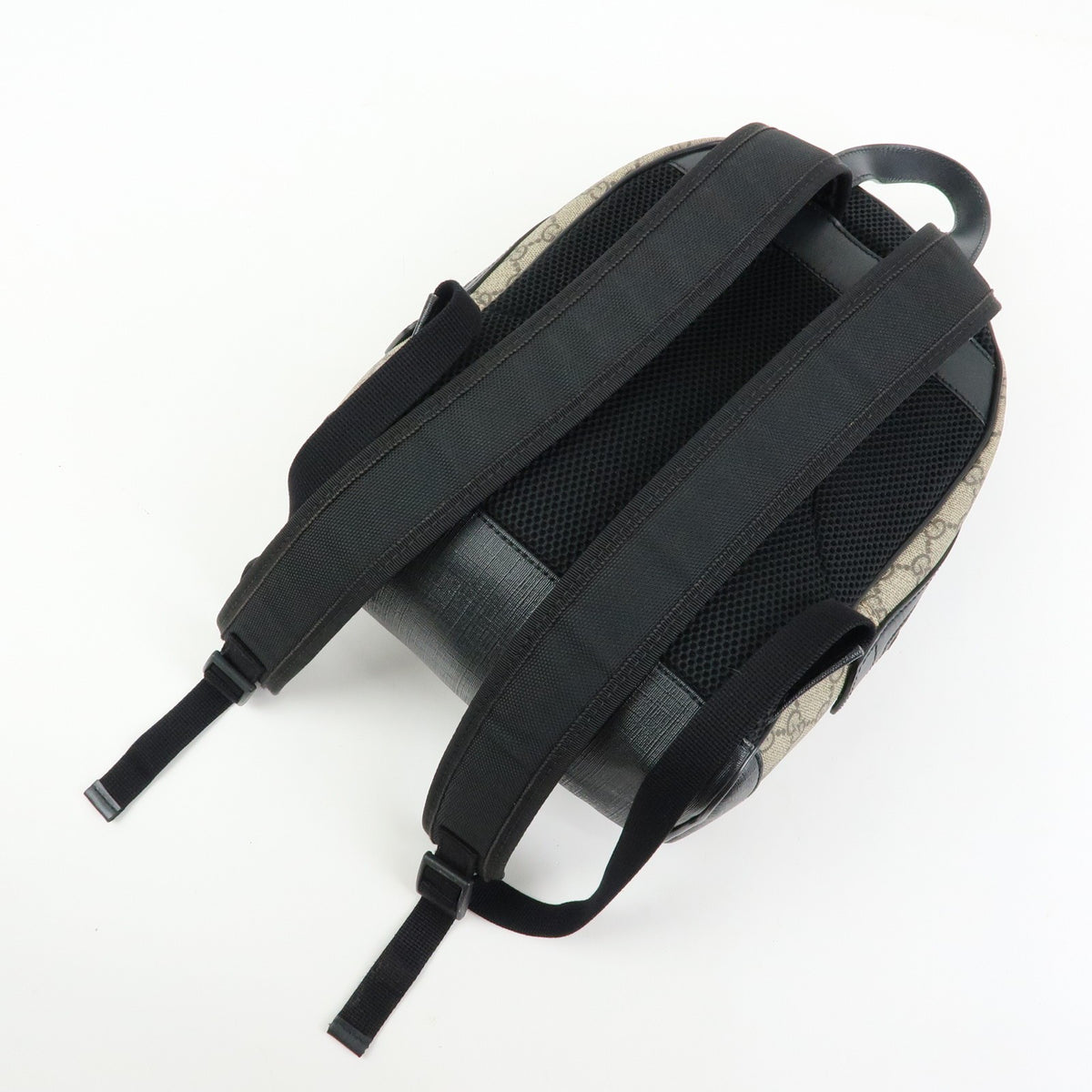 Gucci Zip Pocket Gg Coated Canvas Beige Canvas Backpack Bag (Pre-Owned)