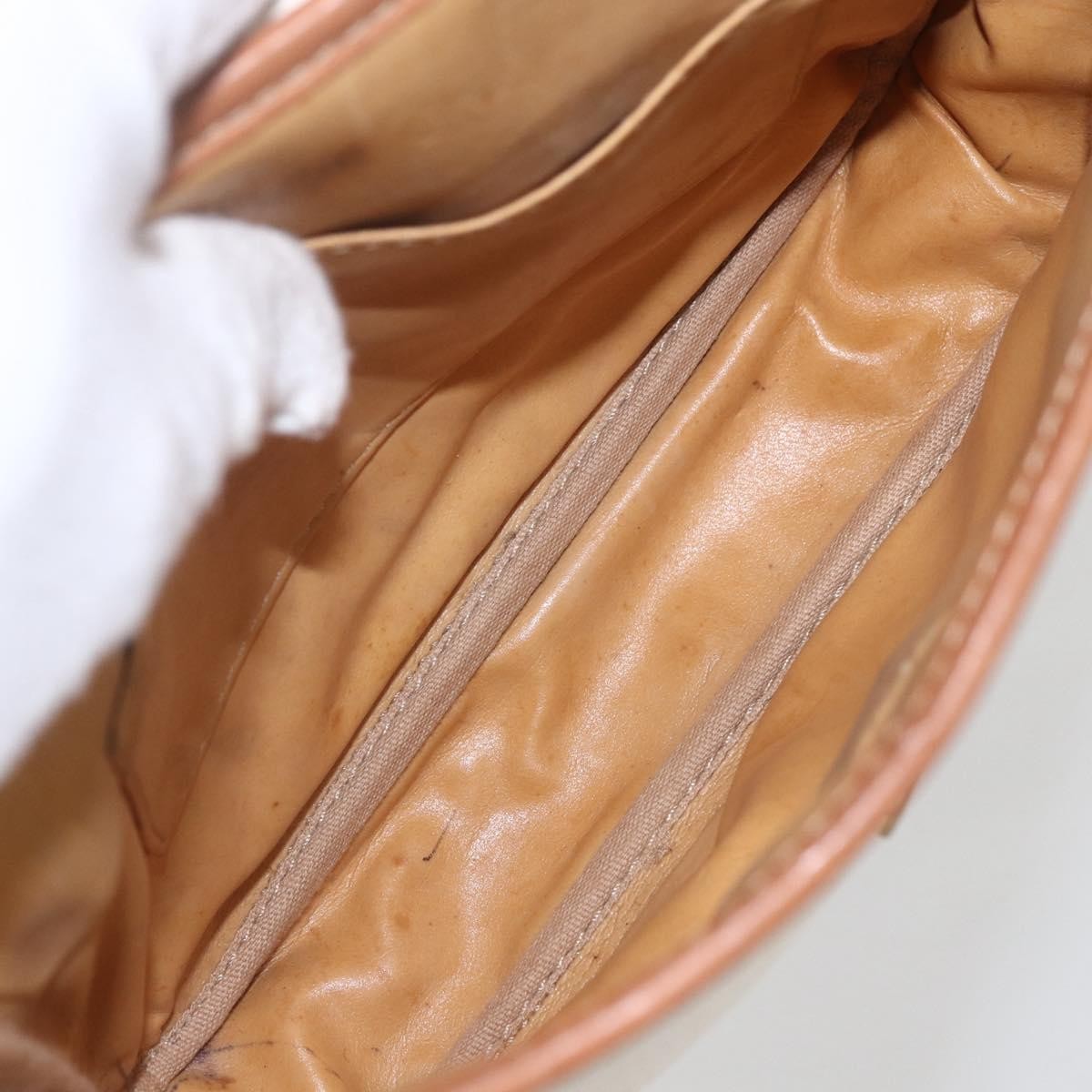 Celine Vintage Macadam Canvas And Leather White Canvas Shoulder Bag Bag (Pre-Owned)