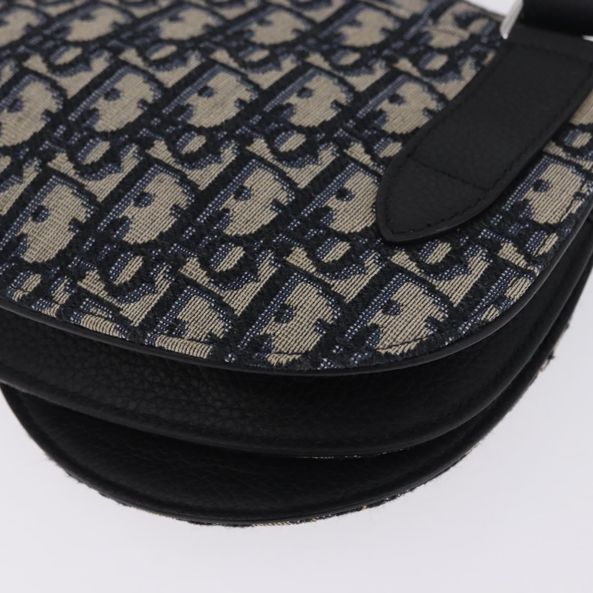 Christian Dior Saddle Messenger Oblique Canvas Navy Canvas Clutche & Pouche Bag (Pre-Owned)
