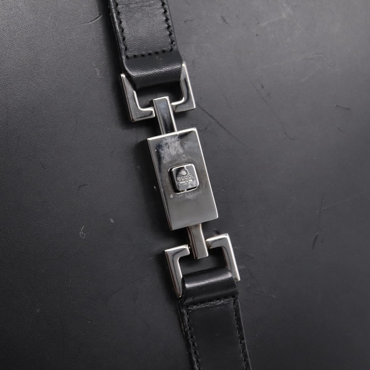 Gucci Jackie Leather Black Leather Tote Bag Bag (Pre-Owned)