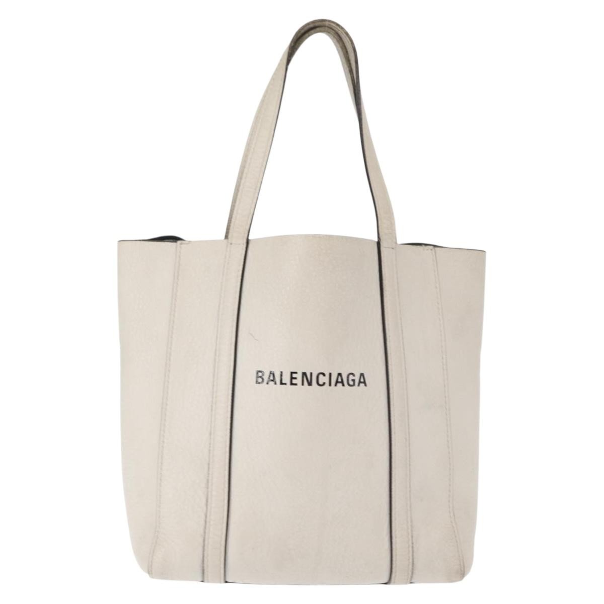 Balenciaga Everyday Tote Leather White Leather Tote Bag Bag (Pre-Owned)