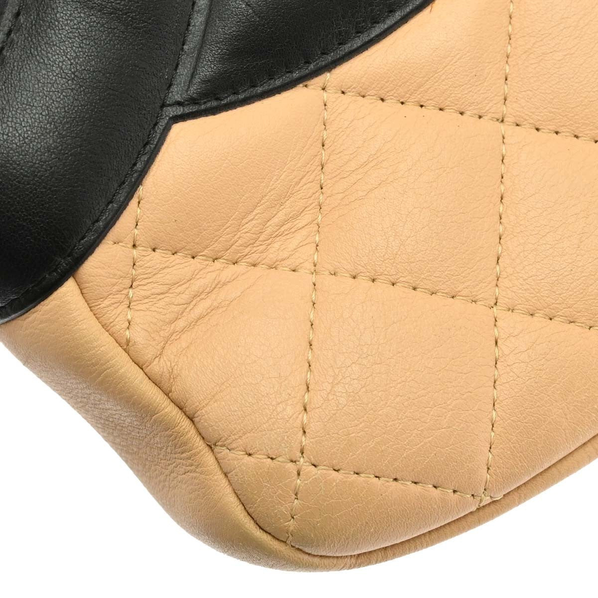 Chanel Cambon Crossbody Bag Calfskin Leather Beige Leather Shoulder Bag Bag (Pre-Owned)