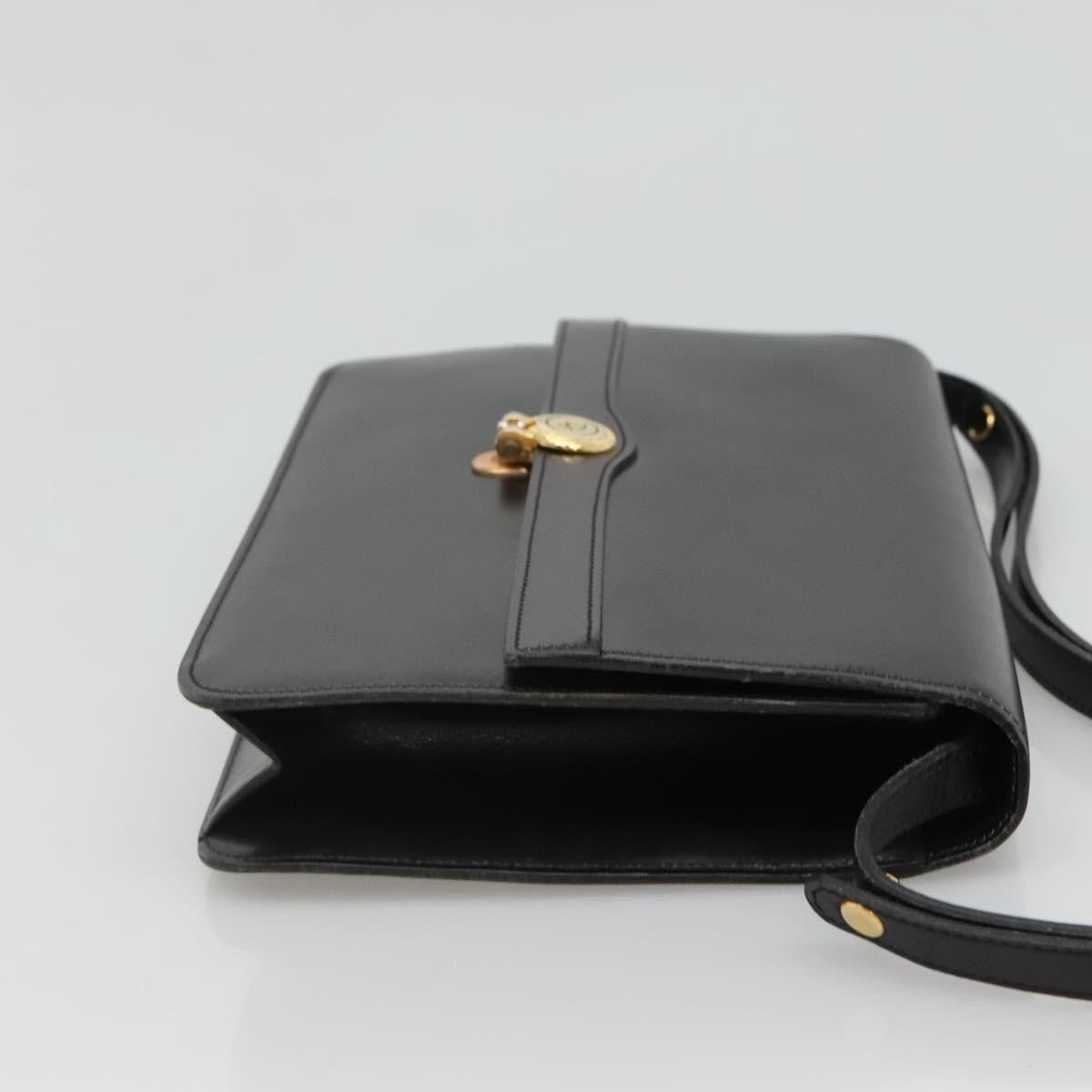 Christian Dior Shoulder Leather Black Leather Shoulder Bag Bag (Pre-Owned)