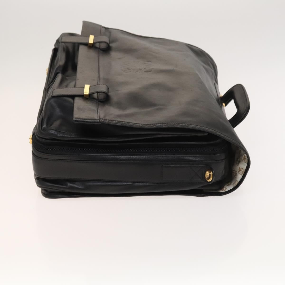 Loewe Anagram Business Leather Black Leather Briefcase Bag (Pre-Owned)