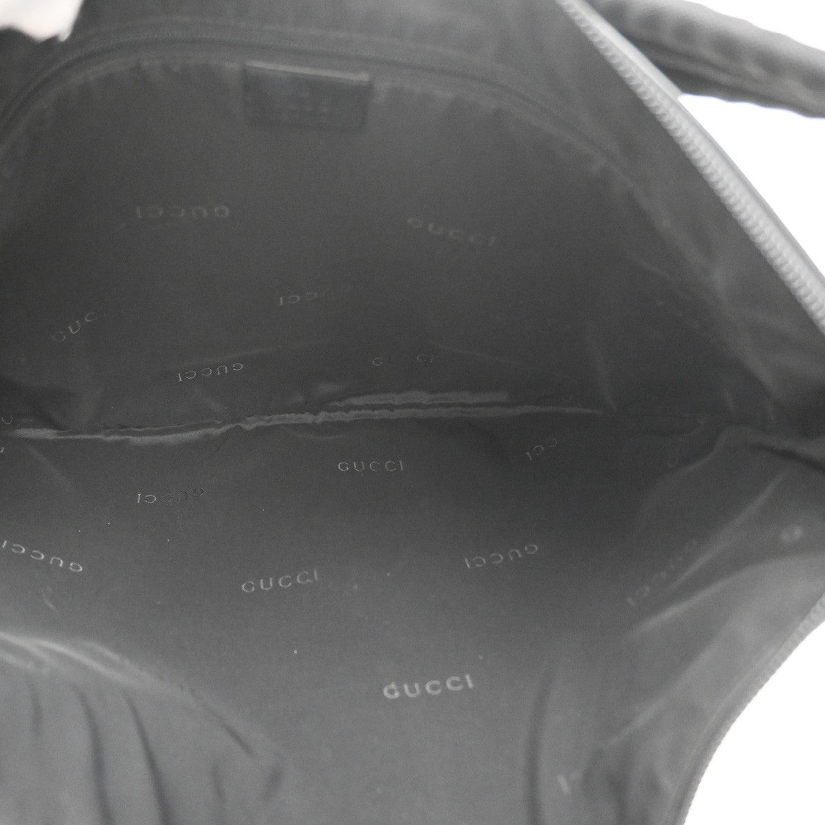 Gucci Vintage Web Half Moon Leather Black Leather Shoulder Bag Bag (Pre-Owned)