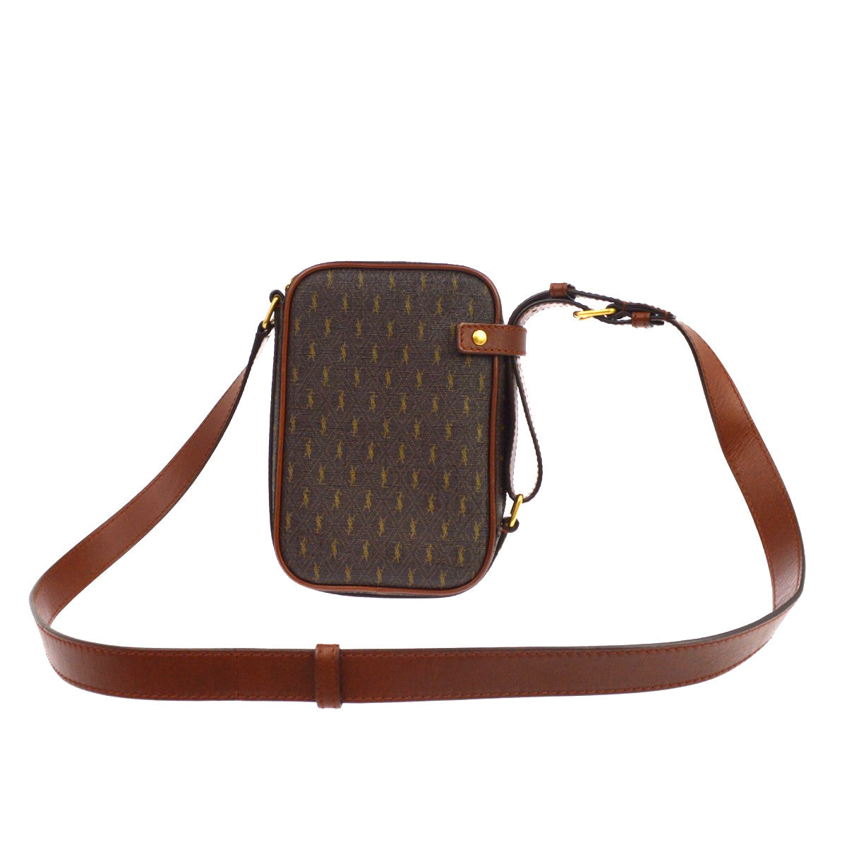 Saint Laurent Le Monogramme Monogram All Over Coated Canvas And Leather Brown Canvas Crossbody Bag Bag (Pre-Owned)