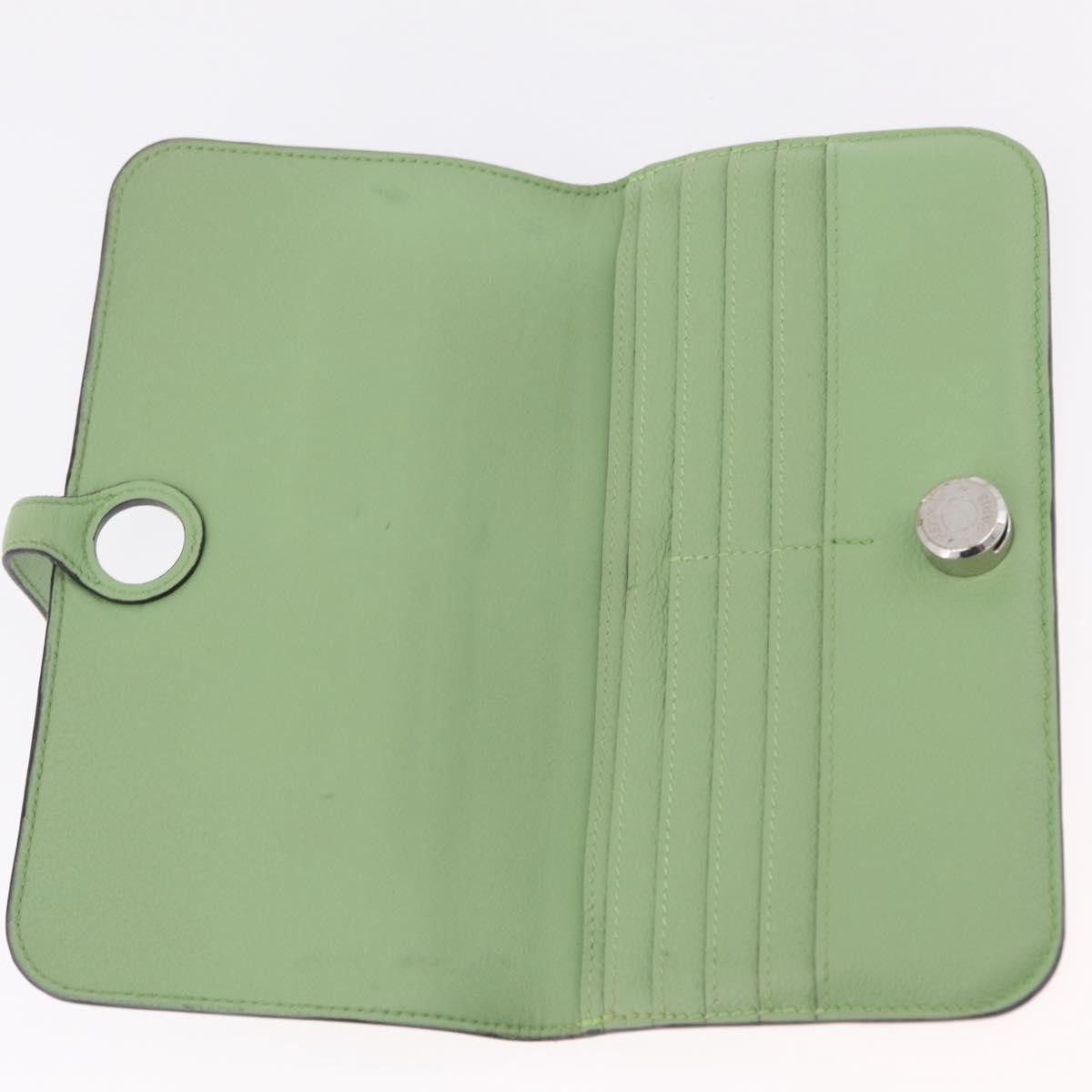 Hermes Dogon Recto Verso Leather Green Leather Wallets Accessory (Pre-Owned)