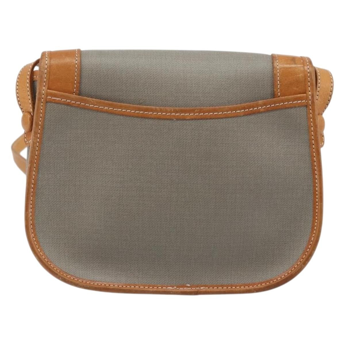 Christian Dior Cd Shoulder Bag Canvas And Leather Gray Canvas Shoulder Bag Bag (Pre-Owned)