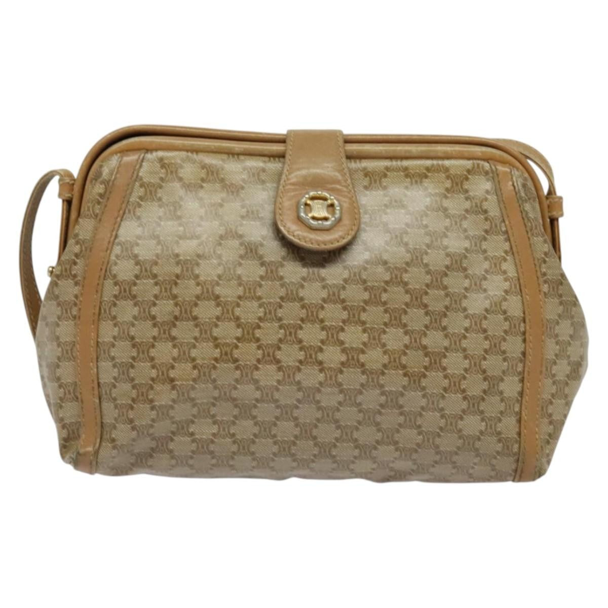 Celine Macadam Shoulder Pvc Leather Beige Pvc Bag (Pre-Owned)