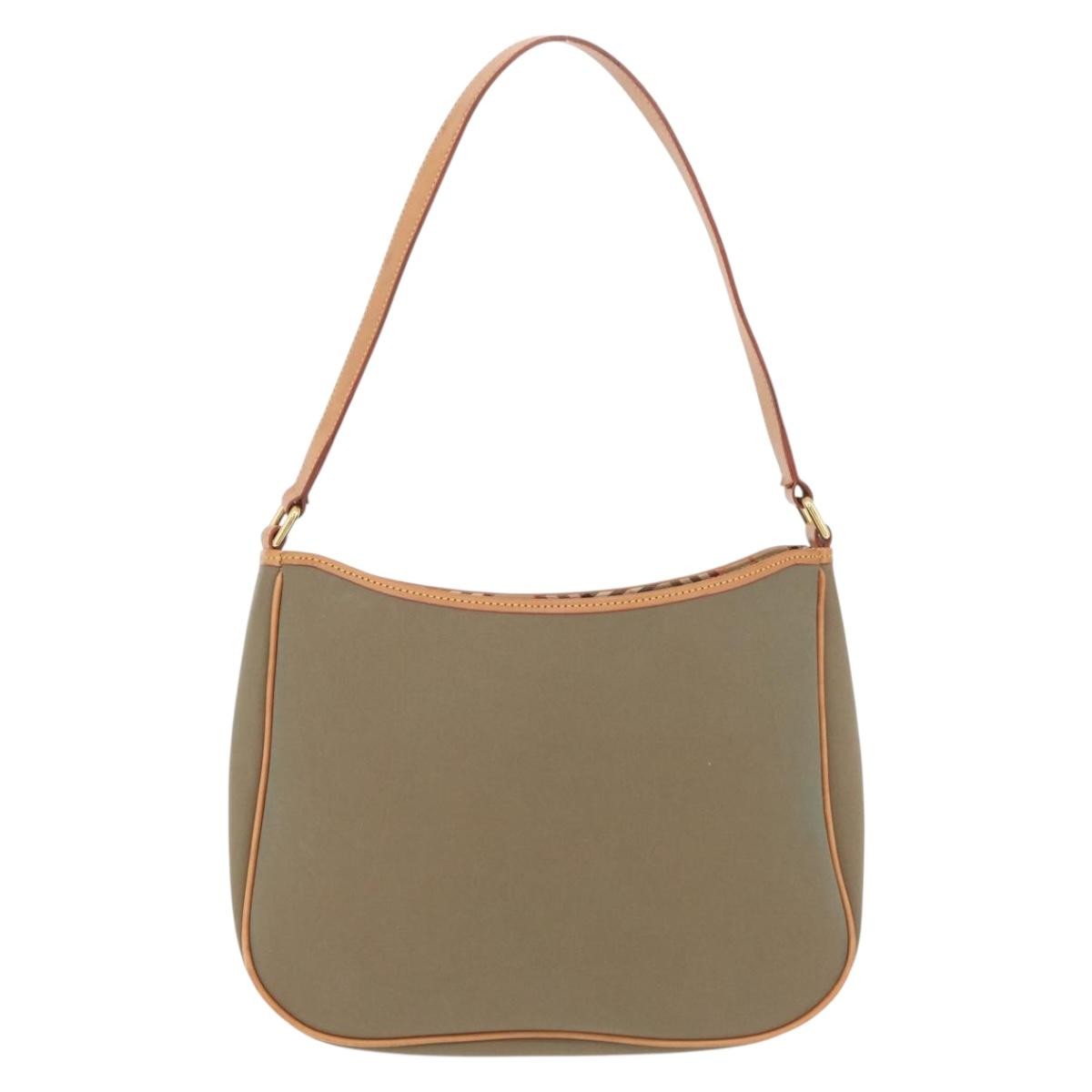 Burberry Shoulder Bag Nova Check Coated Canvas Khaki Canvas Shoulder Bag Bag (Pre-Owned)