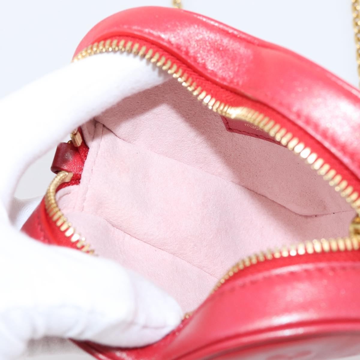 Louis Vuitton Coeur Heart On Chain Monogram Embossed Lambskin Red Leather Clutche & Pouche Bag (Pre-Owned)
