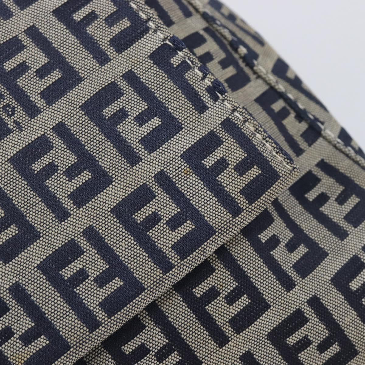 Fendi Zucchino Mamma Baguette Canvas Navy Canvas Shoulder Bag Bag (Pre-Owned)