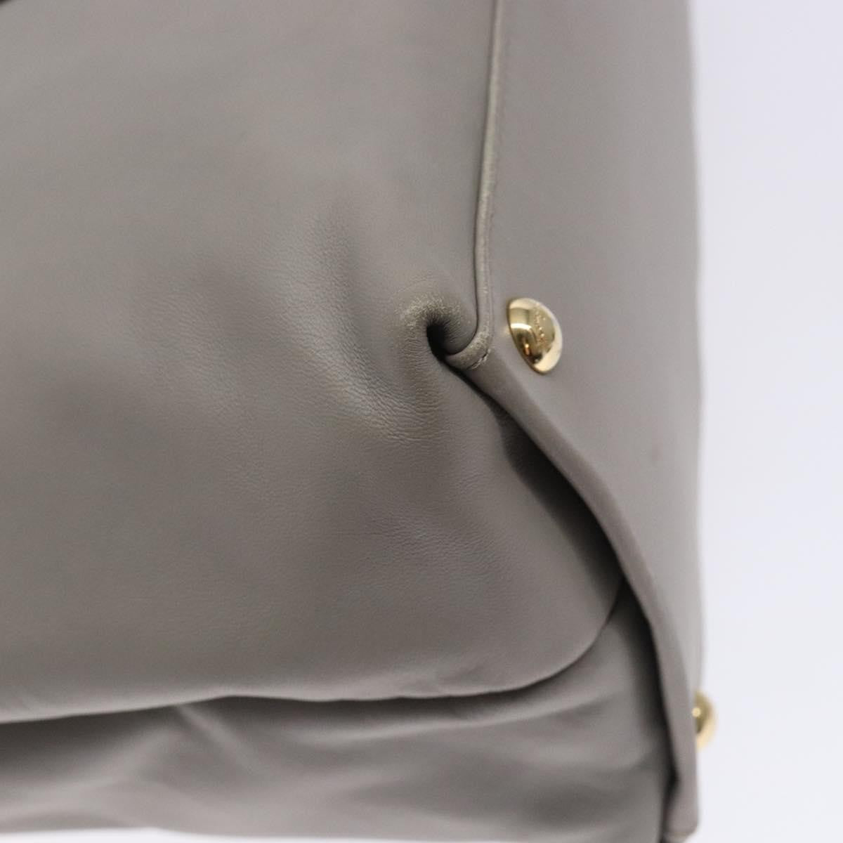 Salvatore Ferragamo Vala Leather Gray Leather Handbag (Pre-Owned)