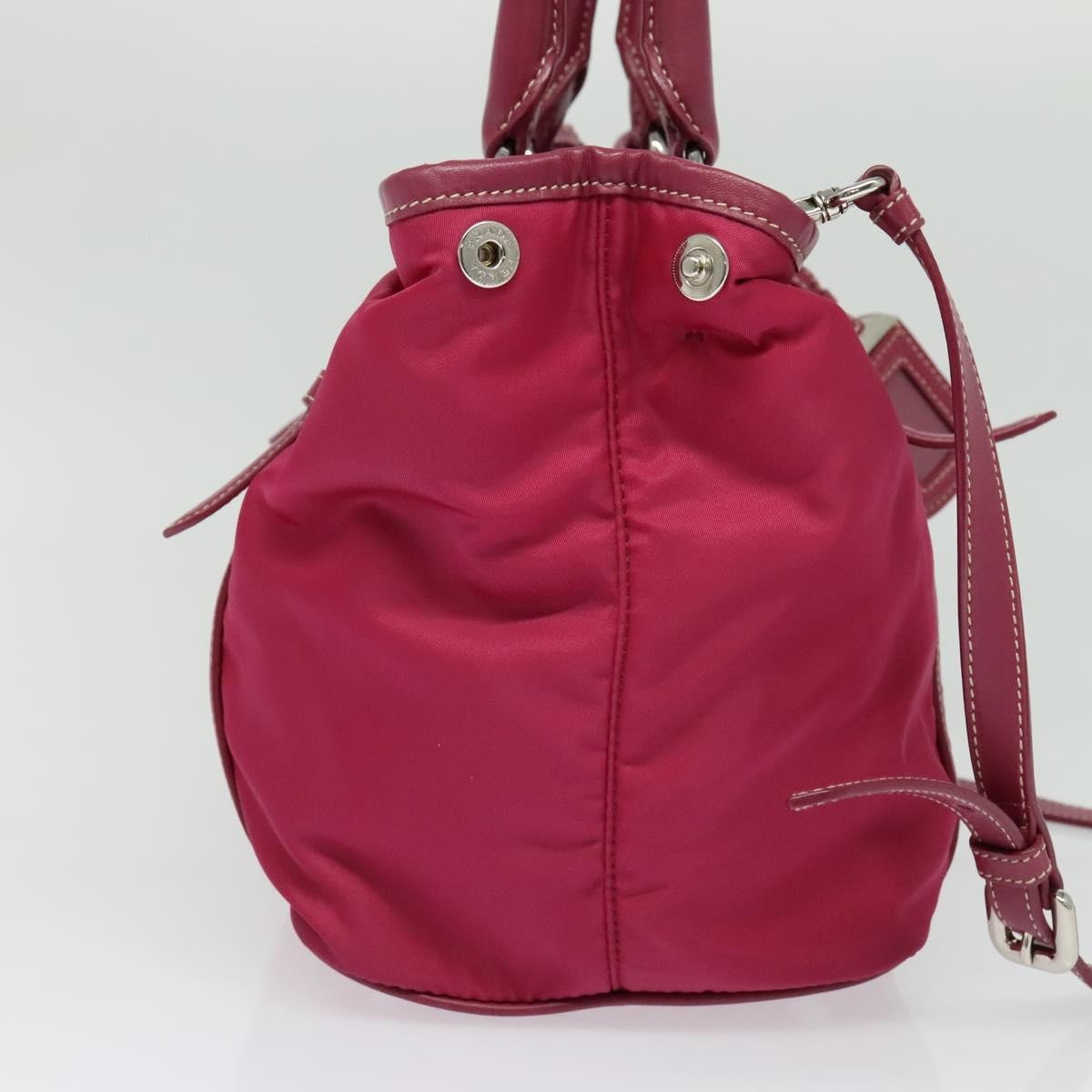 Prada Convertible Belted Hobo Tessuto With Leather Pink Nylon Shoulder Bag Bag (Pre-Owned)
