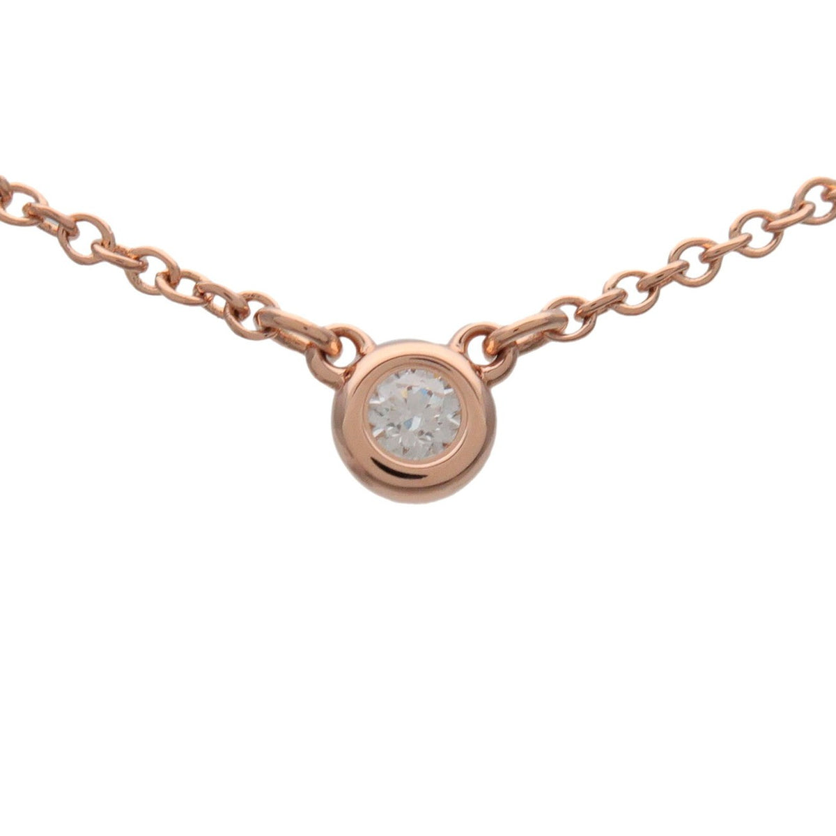 Tiffany & Co. Elsa Peretti Diamonds By The Yard Pendant 18K Rose Gold Gold Rose_Gold Necklace Jewelry (Pre-Owned)