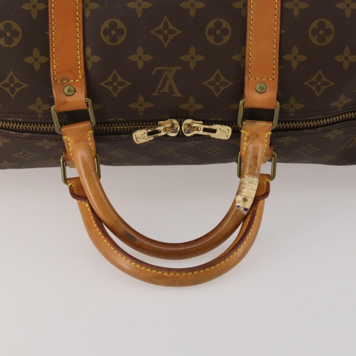 Louis Vuitton Keepall Bandoulière Monogram Brown Canvas Travel Bag Bag (Pre-Owned)